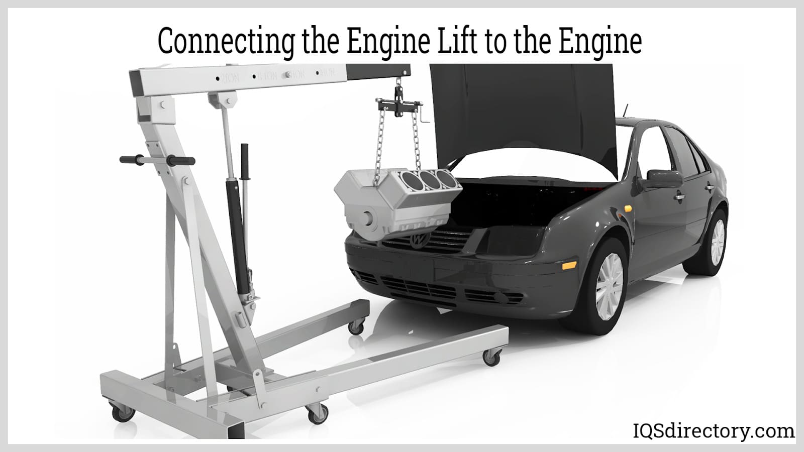 connecting the engine lift to the engine